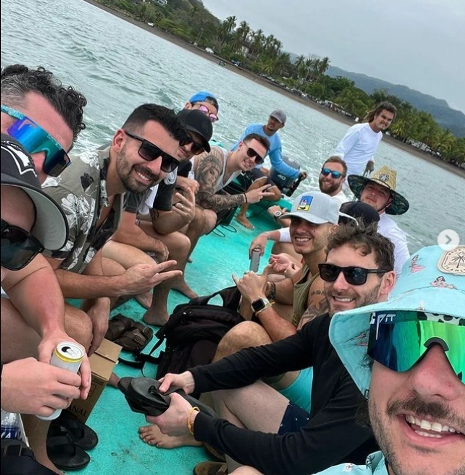 Garrett Gillin outdoors with friends on a trip through the American South
